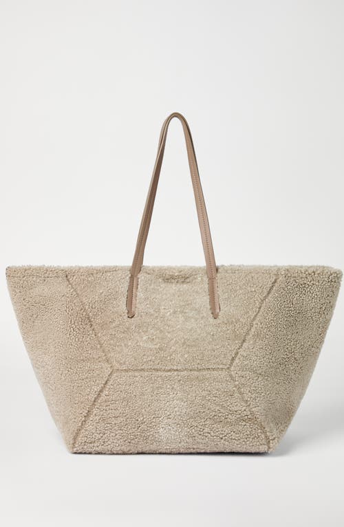 Brunello Cucinelli Shearling Bc Duo Bag In Brown