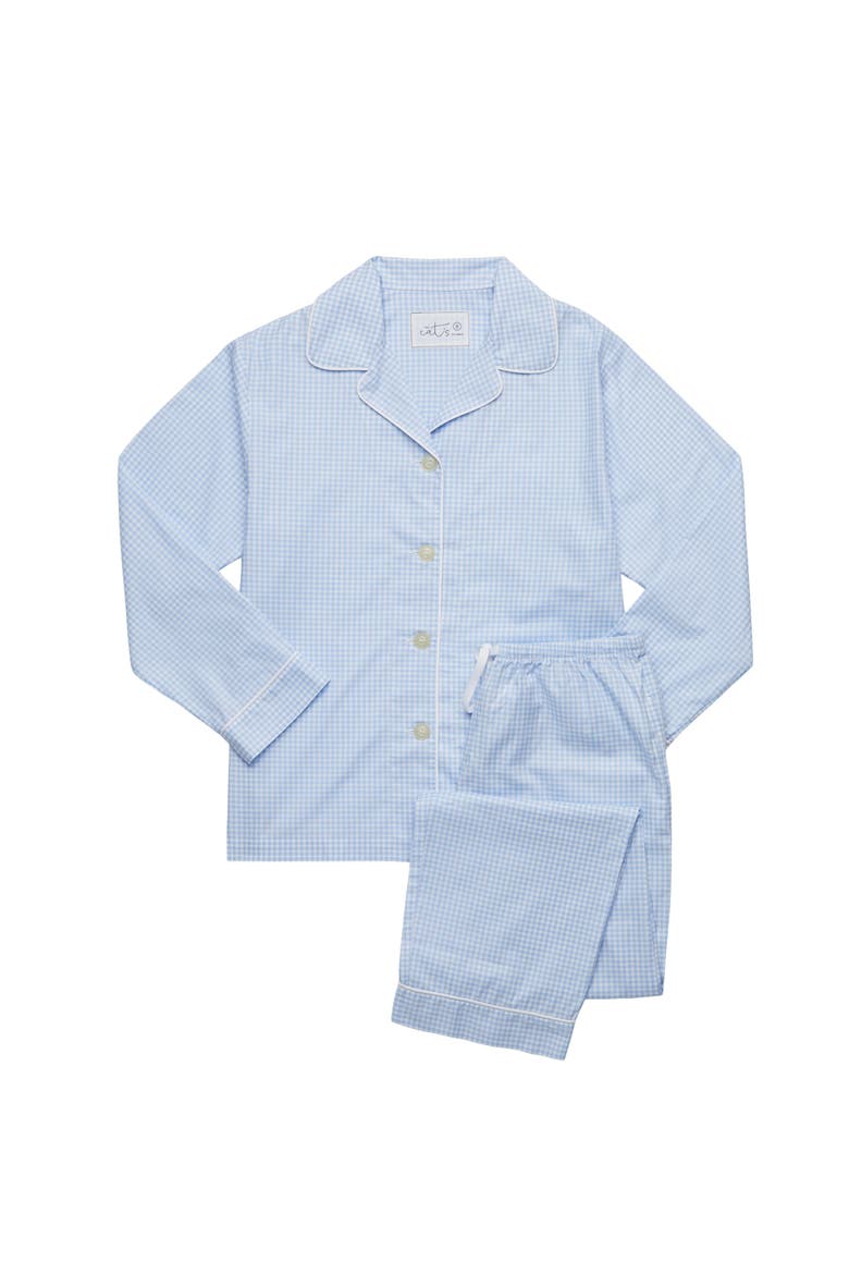Luxe Pima Pajama, Alternate, color, Classic Gingham Blue