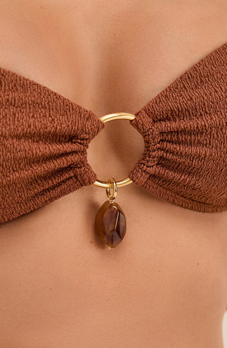 ViX Paula Hermanny Firenze Olivia Bandeau Bikini Top, Alternate, color, Brown