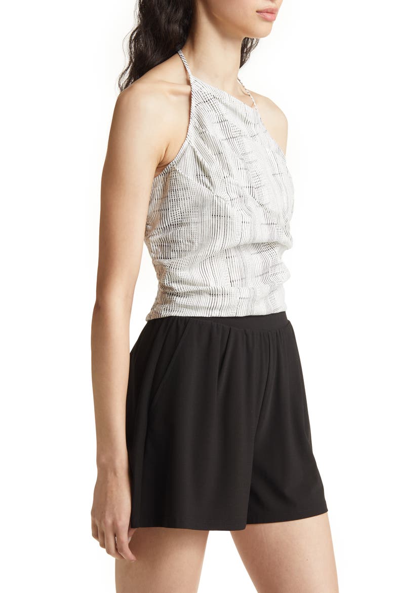Ruched Camisole, Alternate, color, IVORY- BLACK LINEAR STRIPE