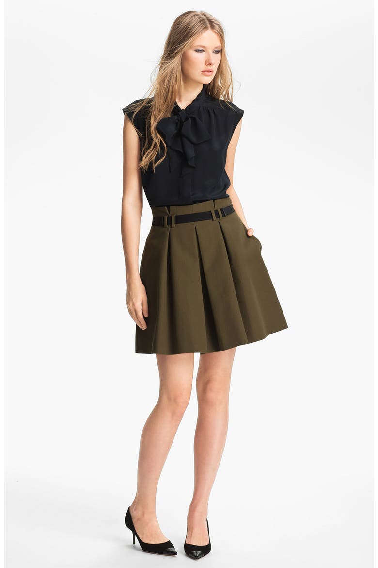 Pleated Skirt (Nordstrom Exclusive), Alternate, color, OLIVE