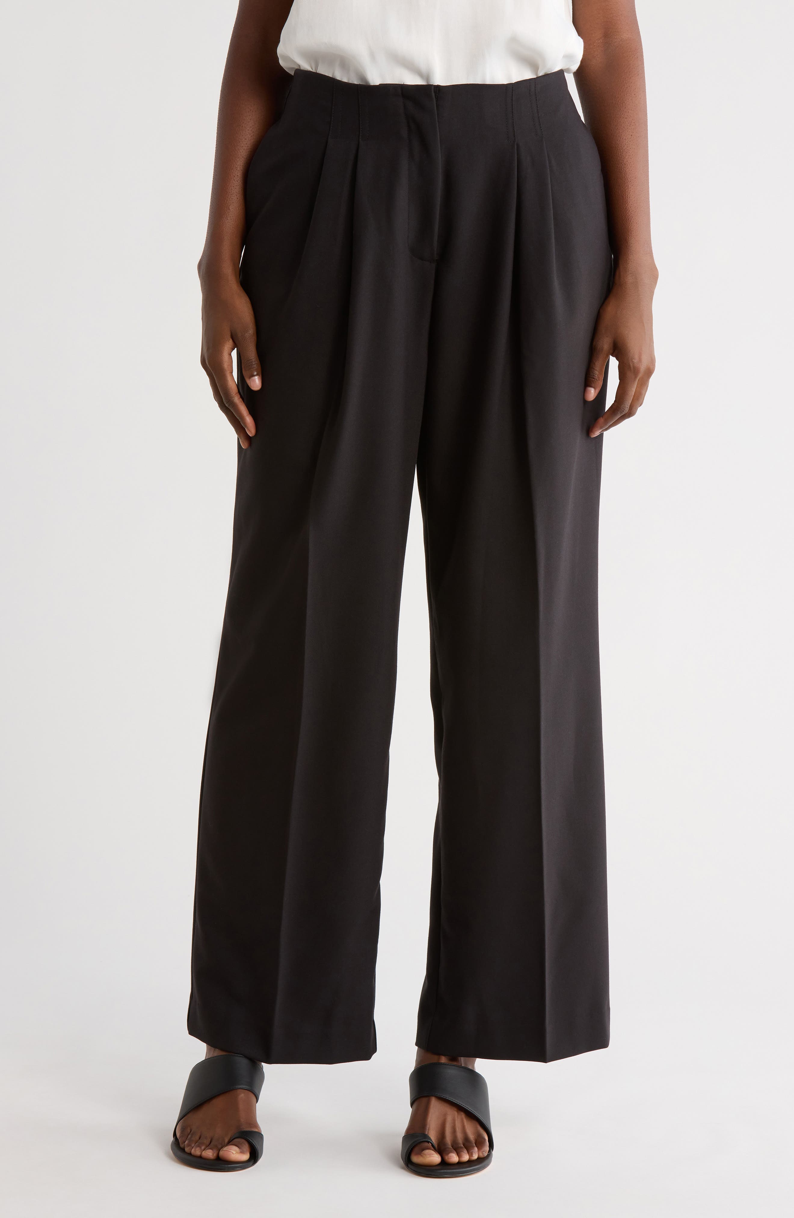 Adrianna Papell Pleated Wide Leg Pants