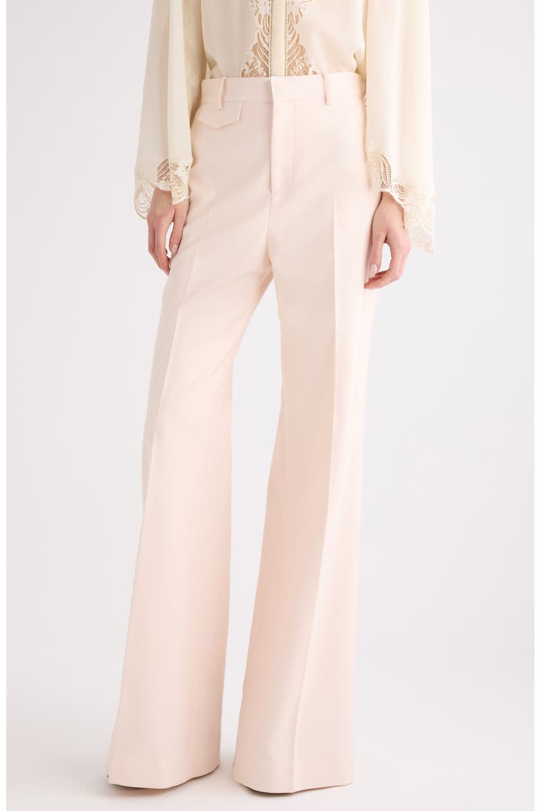 Virgin Wool Wide Leg Trousers, Main, color, BISCUIT PINK