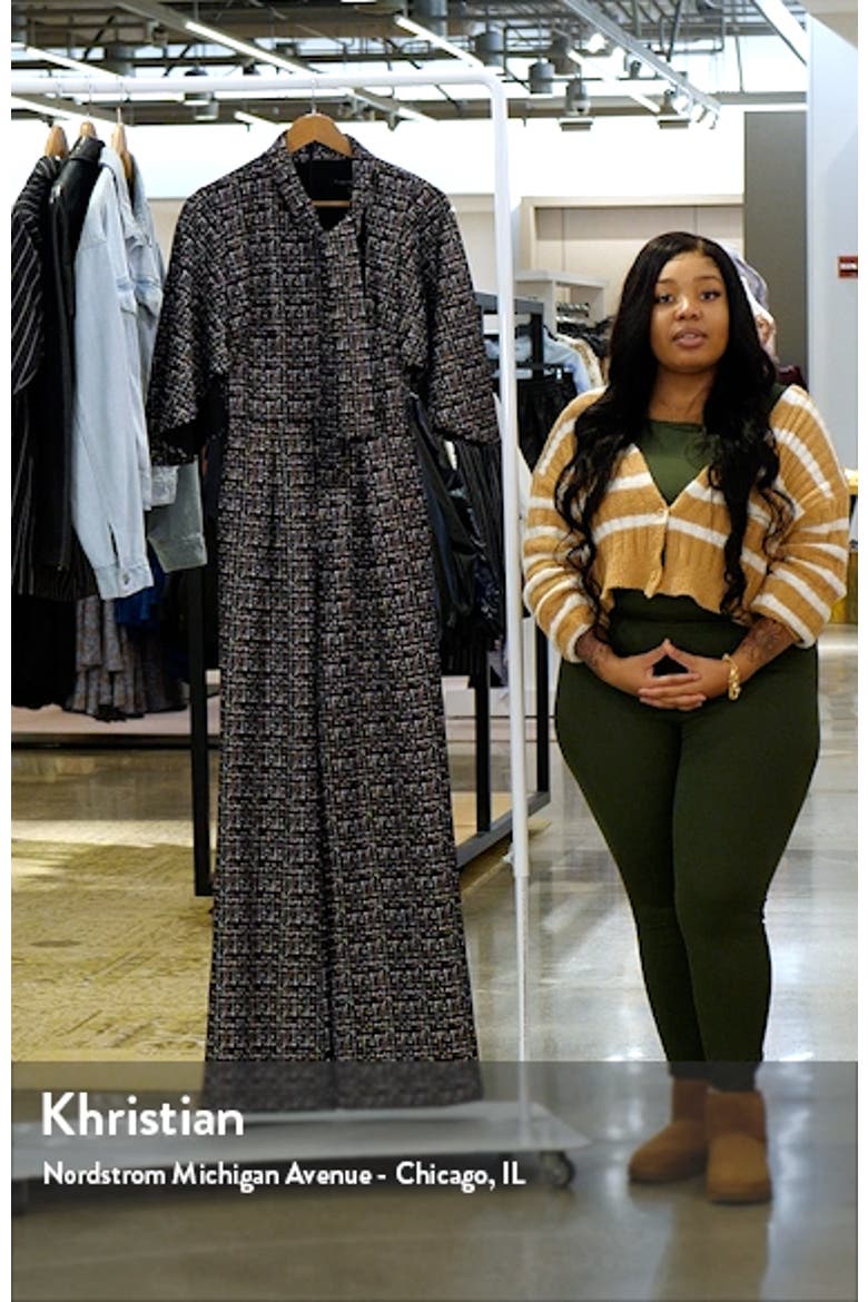 Coralia Tie Neck Tweed Jumpsuit video