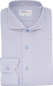 Lorenzo Uomo Trim Fit Large Grid Dress Shirt