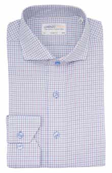 Lorenzo Uomo Trim Fit Large Grid Dress Shirt