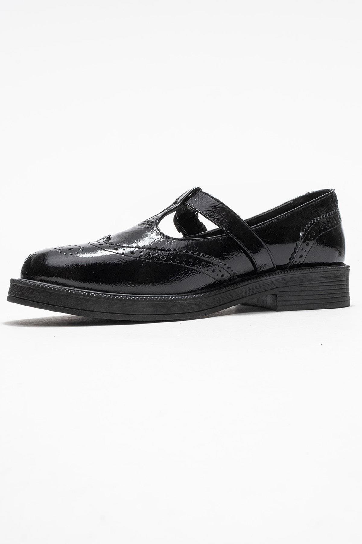 Janney Leather Strap Loafers, Alternate, color, Black Patent Leather