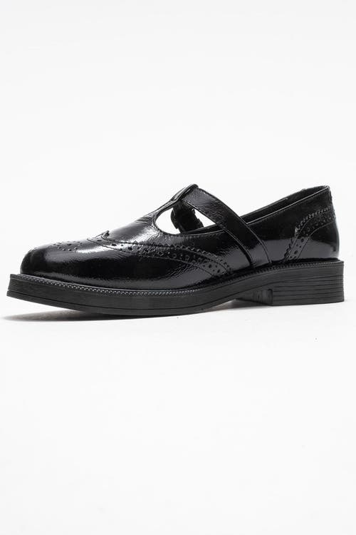 Forever & Always Shoes Janney Leather Strap Loafers In Black
