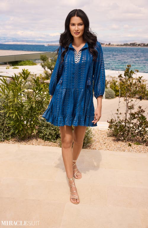 Miraclesuit Jacquard Swim Cover-up Beach Dress In Purple