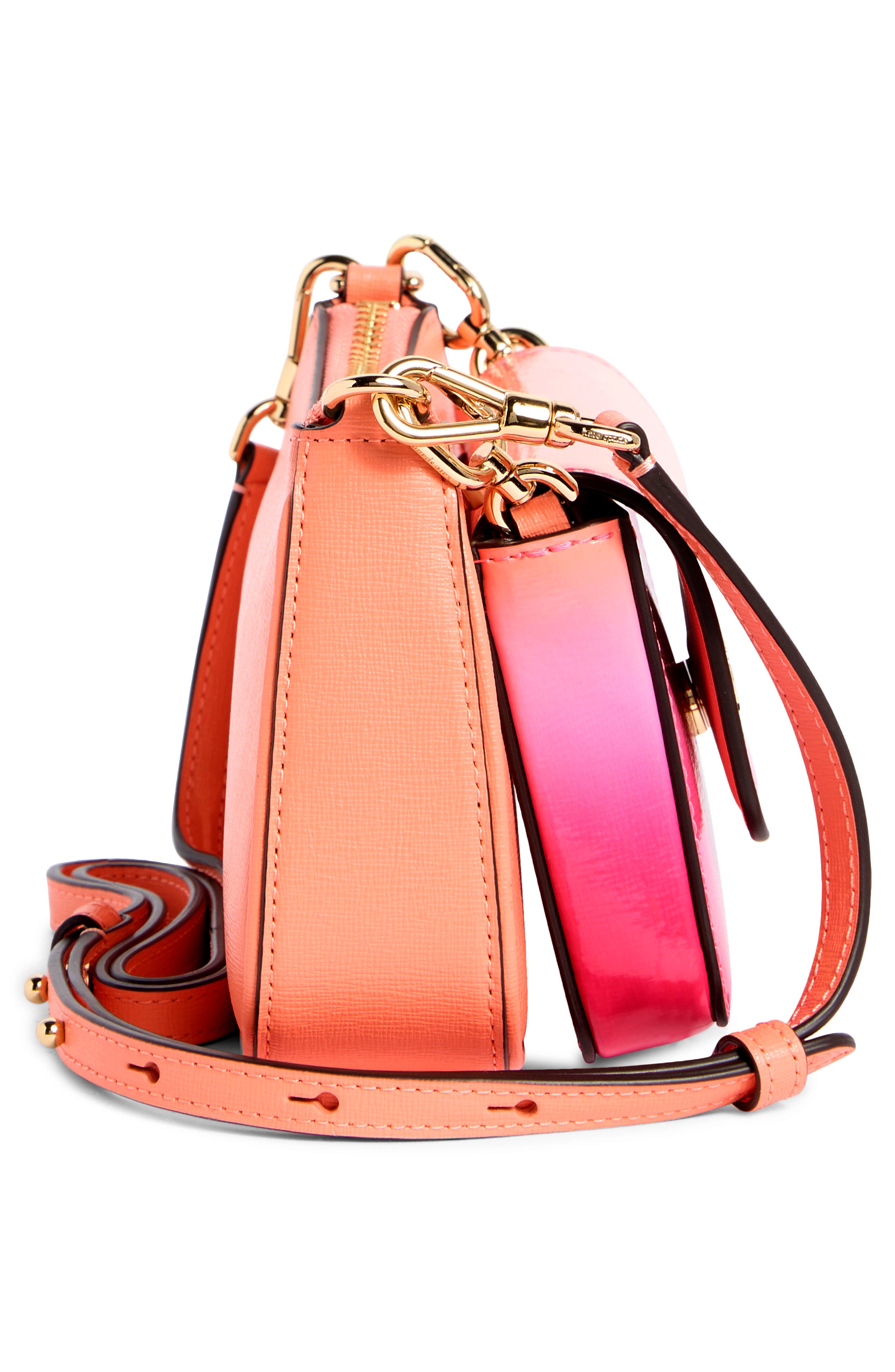 double up ombré saffiano leather crossbody bag