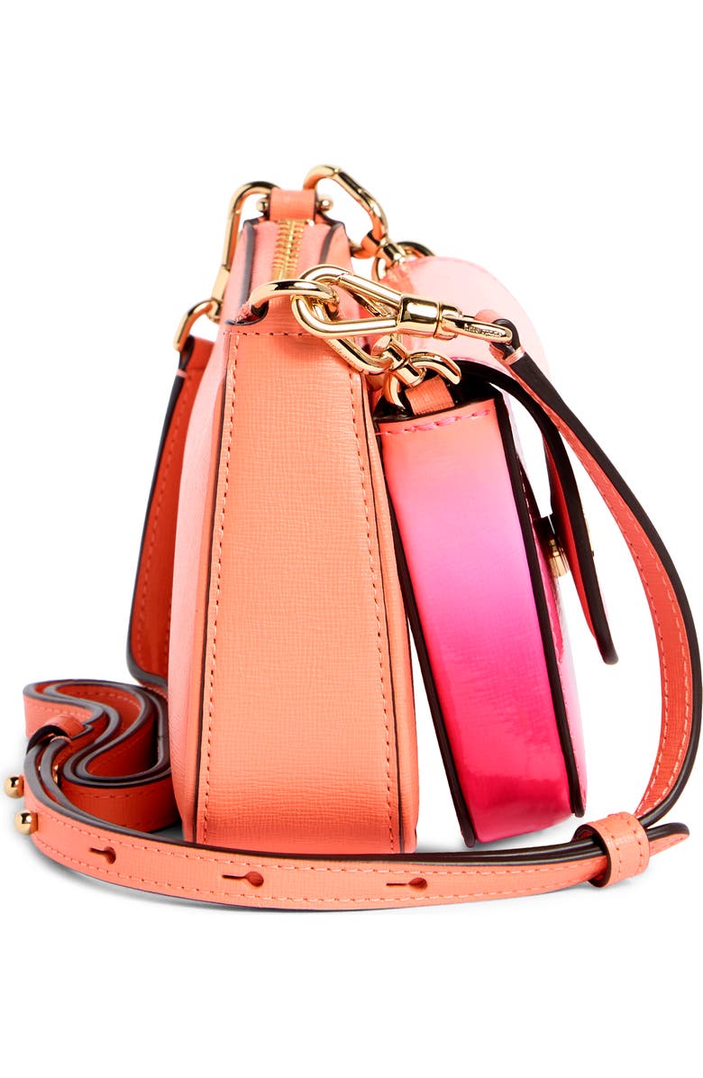 Kate Spade New York double up ombré saffiano leather crossbody bag, Alternate, color, Melon Ball Multi