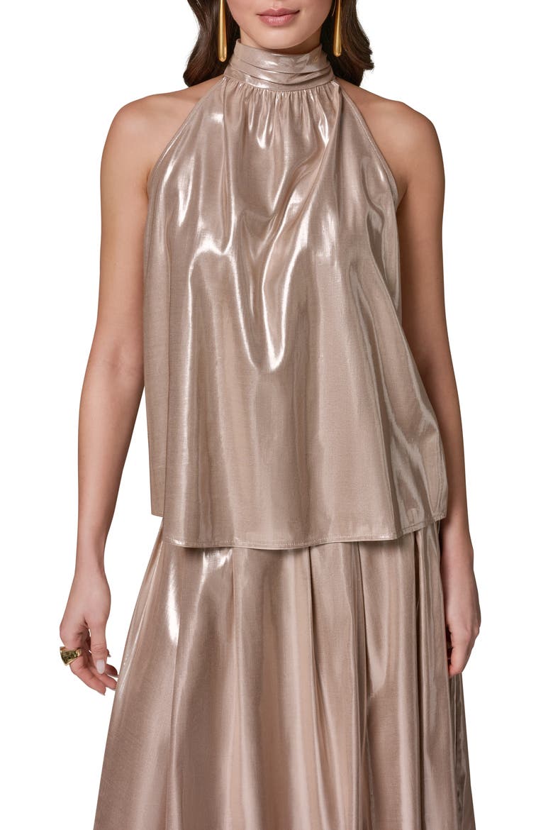 Metallic Halter Top, Main, color, SNOW PETAL/ SILVER