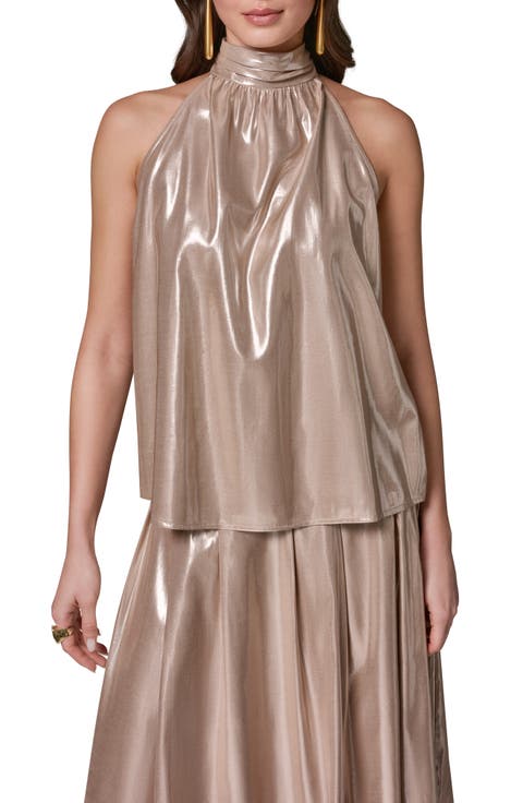 Metallic Halter Top