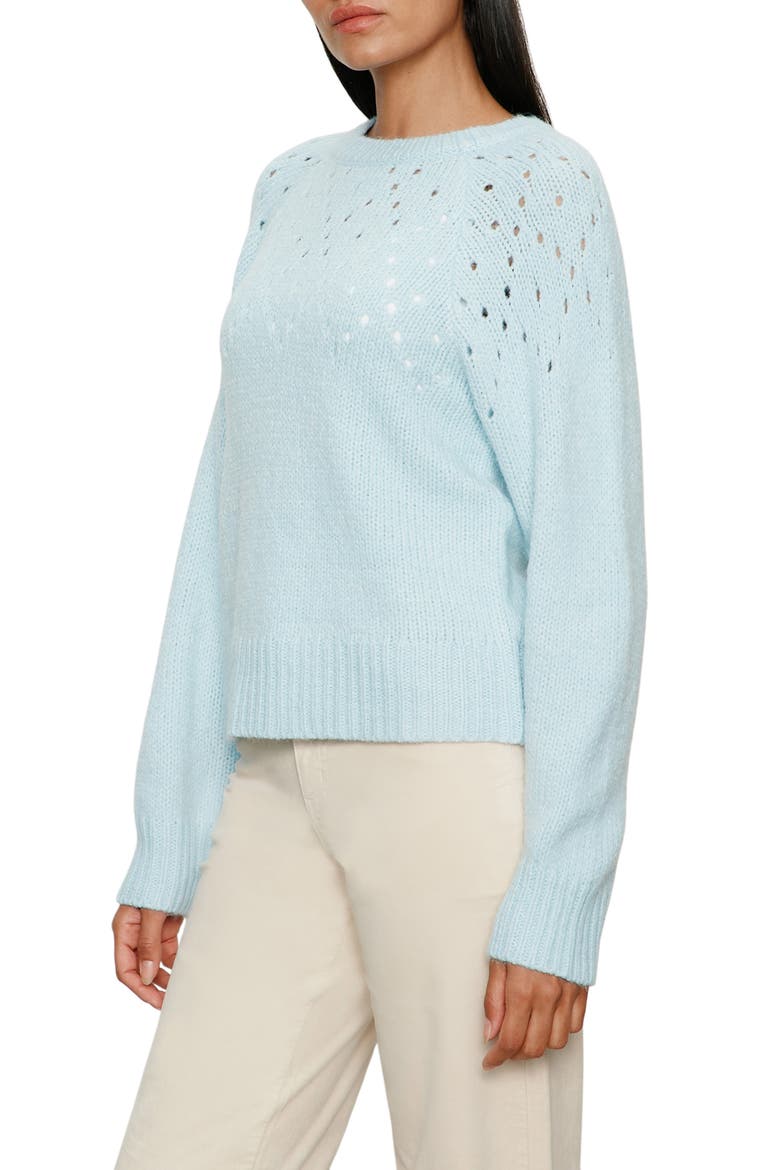 Femme Openwork Sweater, Alternate, color, AQUAMARINE