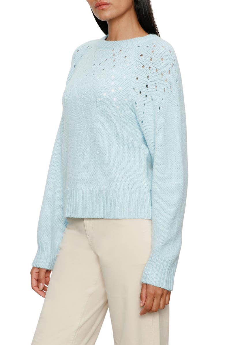 Sanctuary Femme Openwork Sweater, Alternate, color, Aquamarine