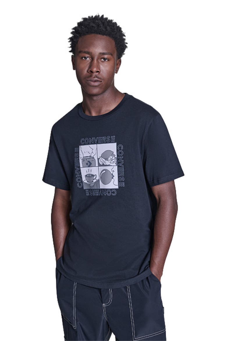 Comic Strip T-Shirt, Main, color, CONVERSE BLACK