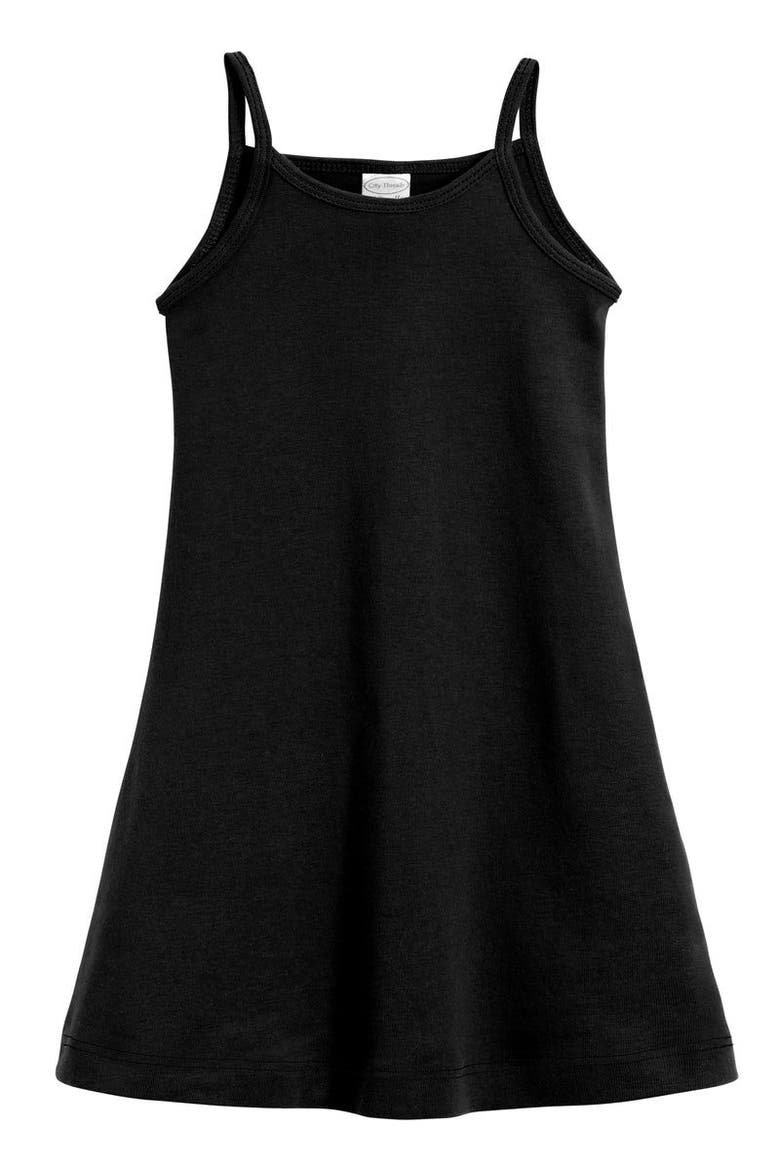 Baby Girls Soft 100% Camisole Dress, Main, color, Black