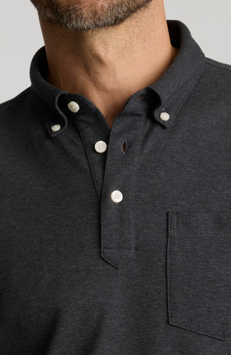 UNTUCKit Vargas Long Sleeve Cotton Polo, Alternate, color, Heather Grey