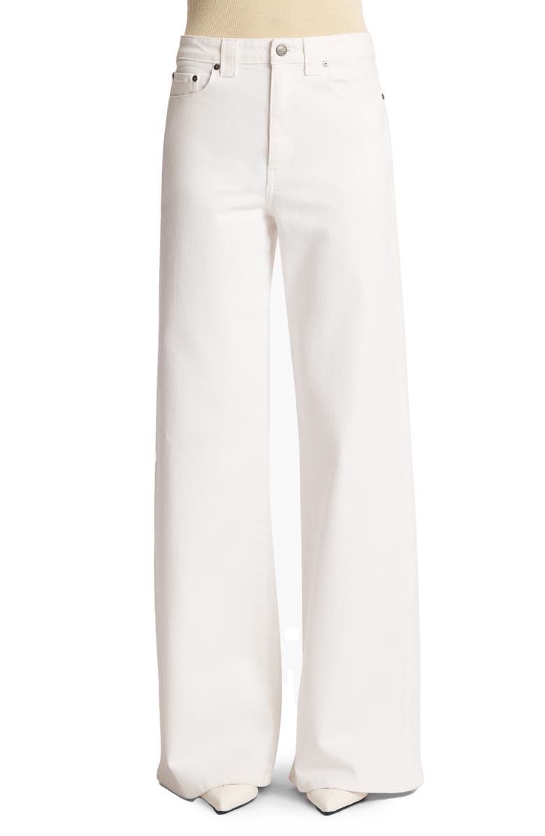 Khaite Dane Wide Leg Jeans, Main, color, White