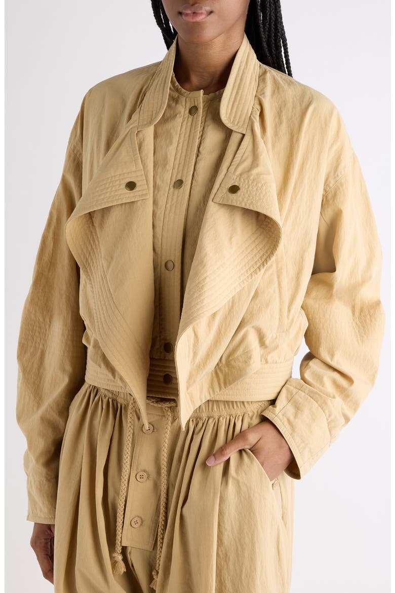 Tricia Draped Bomber Jacket, Alternate, color, DESERT