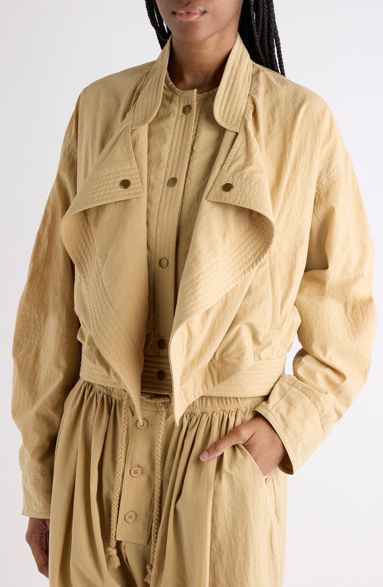 Isabel Marant Tricia Draped Bomber Jacket, Alternate, color, Desert
