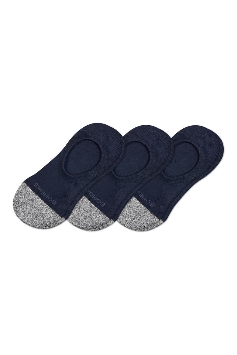 Assorted 3-Pack Cushioned No-Show Socks, Main, color, NAVY
