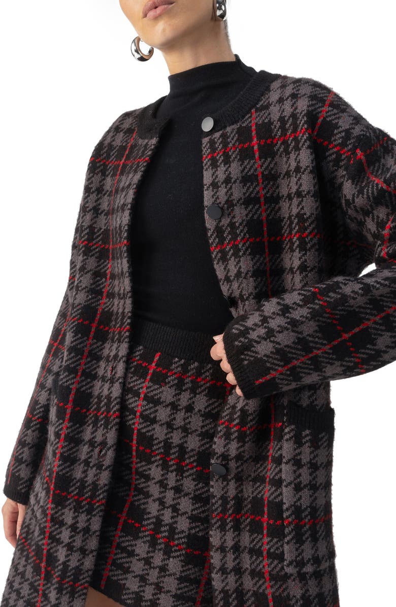 Sanctuary Plaid Long Cardigan, Alternate, color,