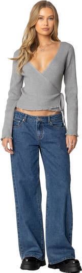 Paden Rib Knit Wrap Top