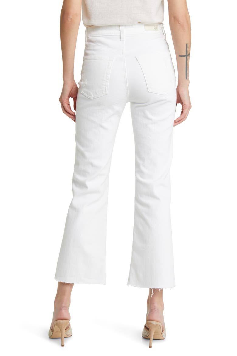 Kinsley Raw Hem High Waist Ankle Flare Jeans, Alternate, color, AUTHENTIC WHITE DESTRUCTED