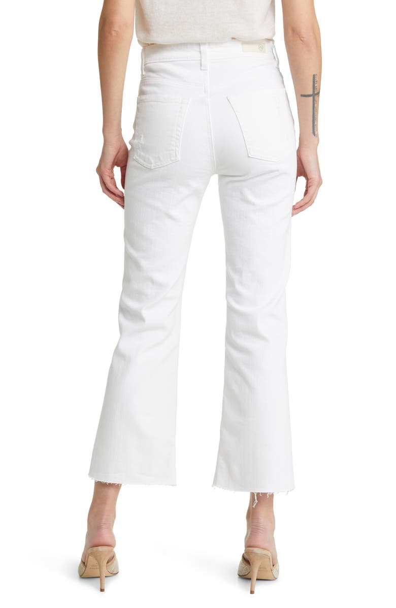 AG Kinsley Raw Hem High Waist Ankle Flare Jeans, Alternate, color, Authentic White Destructed