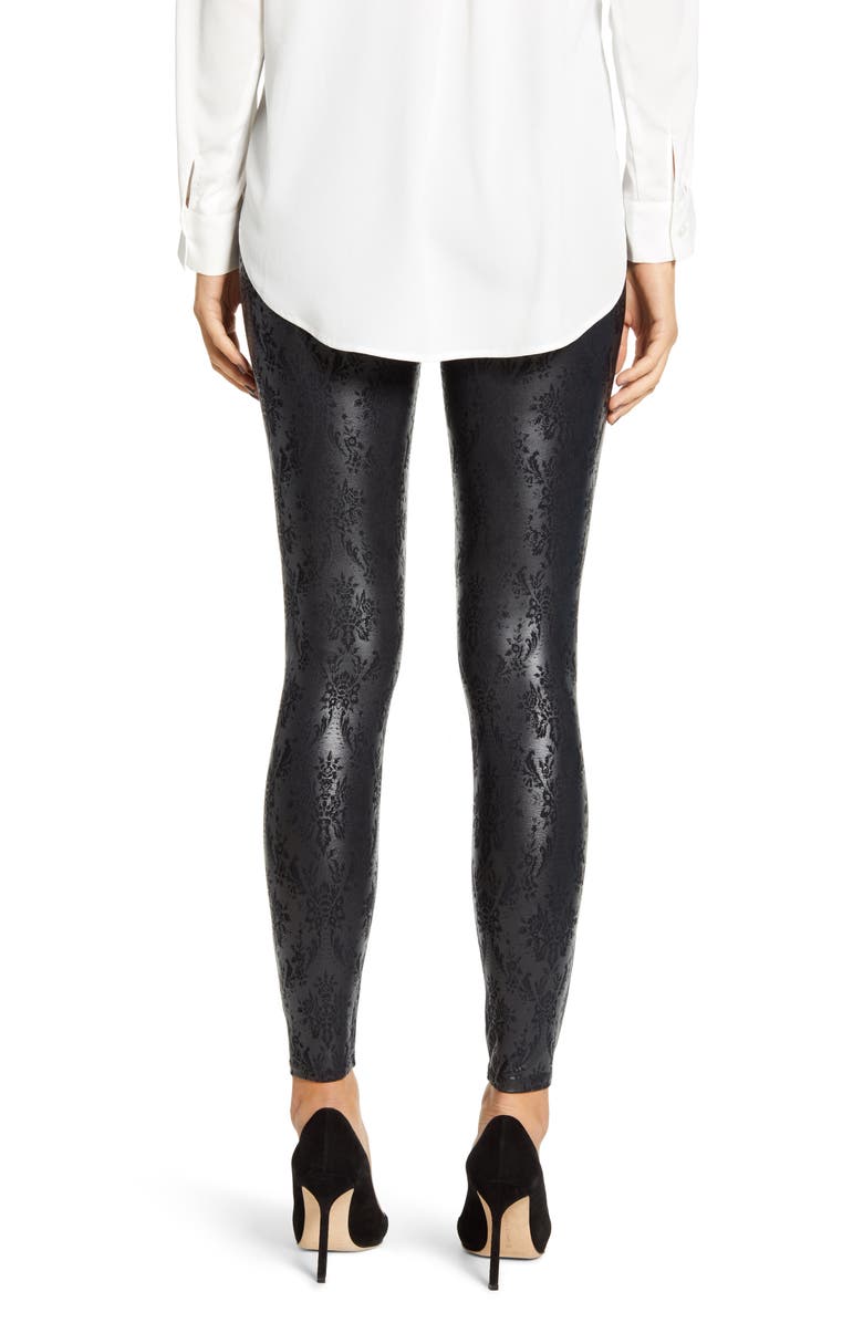 SPANX<sup>®</sup> Brocade Print Faux Leather Leggings, Alternate, color, 