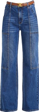 Bayeas Seamed High Waist Wide Leg Jeans