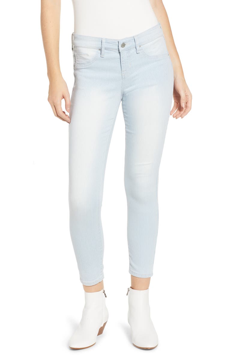 Tinsel Pinstripe Crop Skinny Jeans, Main, color,