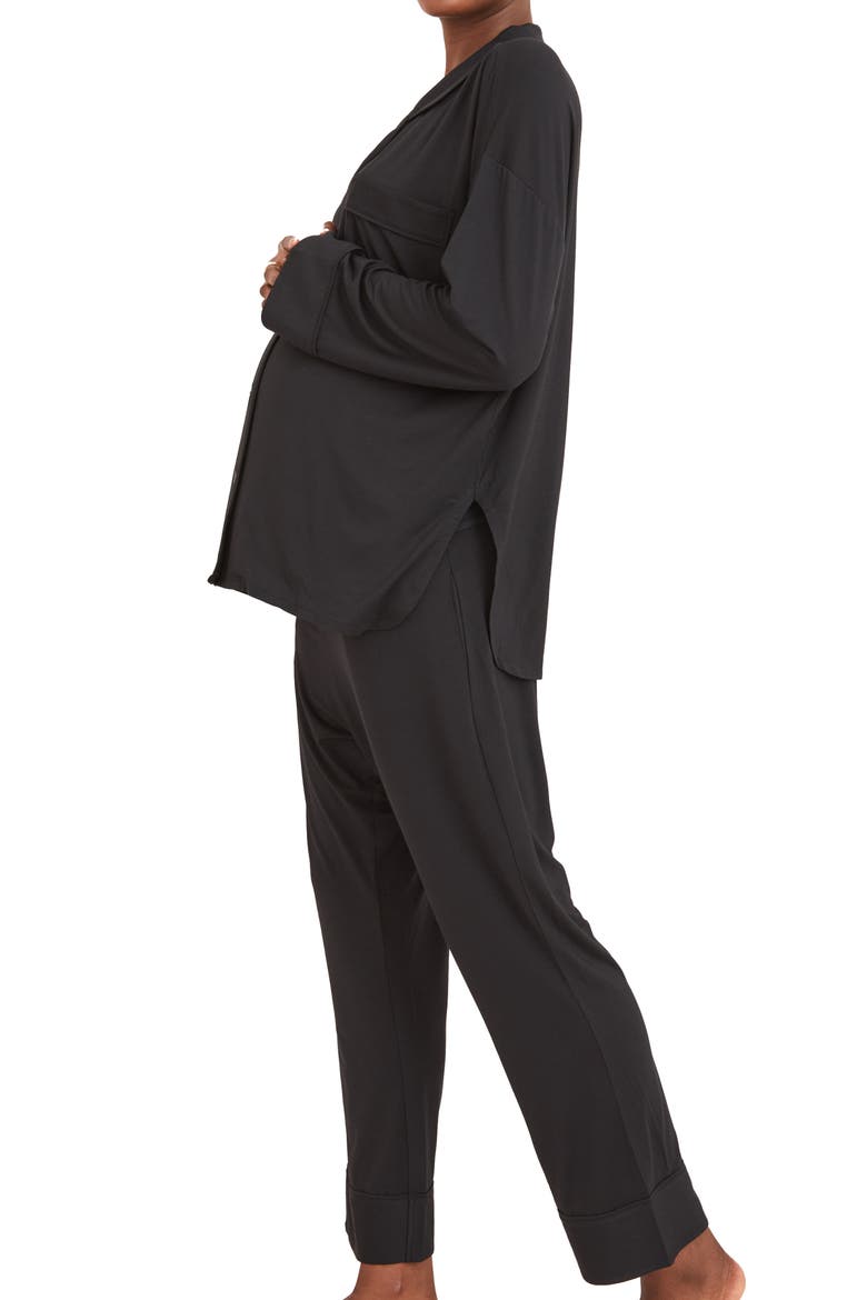 The Ultra Soft Jersey PJ Set, Alternate, color, Black