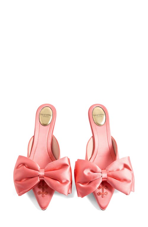Valentino Garavani Yolande Satin Mule 45mm Woman Salmon 37.5 In Pink