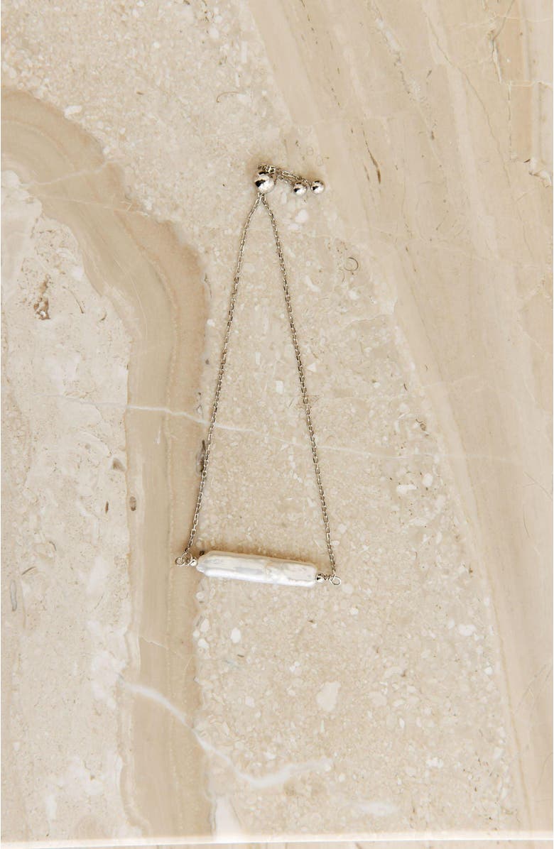 Untamed Petals Bree Baroque Pearl Bracelet, Alternate, color, Silver