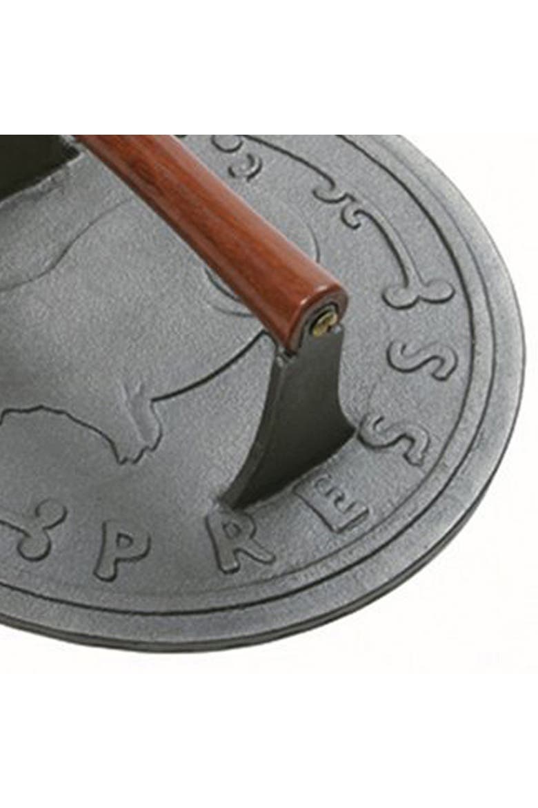 Round Cast Iron Bacon, Steak, and Burger Press, 8.75-Inch, Alternate, color, Silver