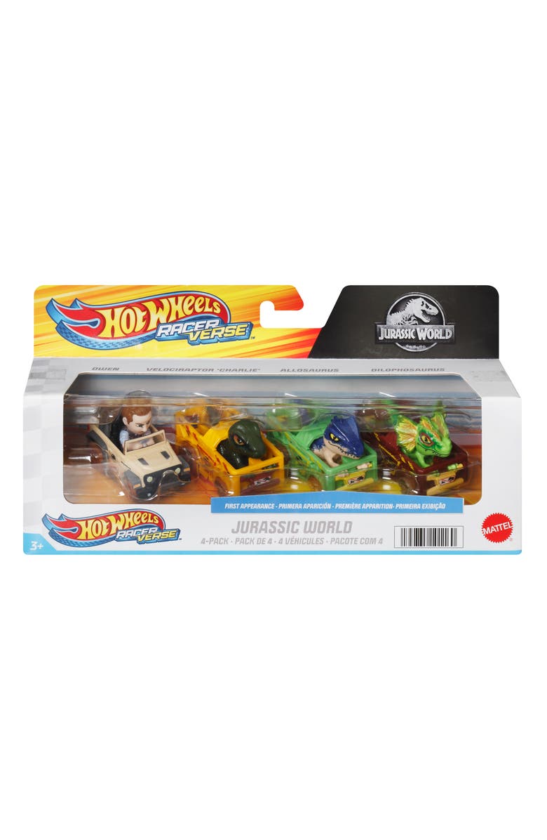 Mattel Racerverse Jurassic World 4-Piece Car Set, Alternate, color, 