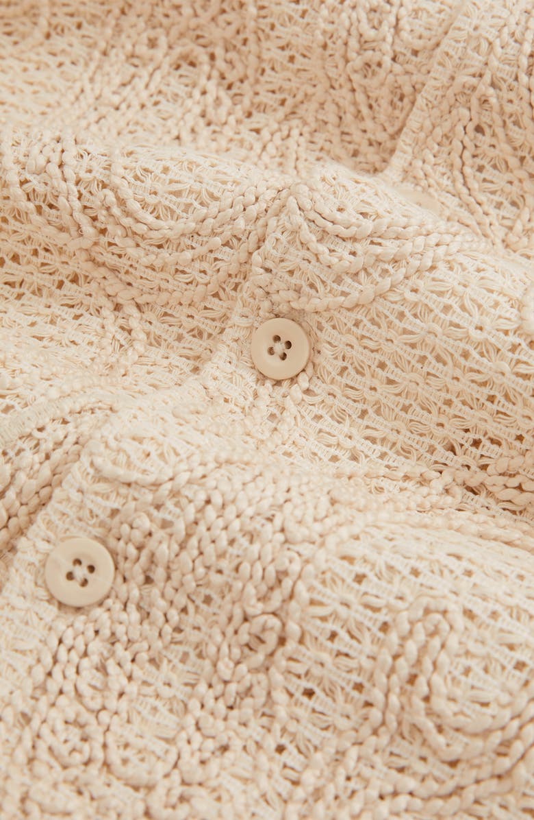 Reiss Finn Crochet Camp Shirt, Alternate, color,