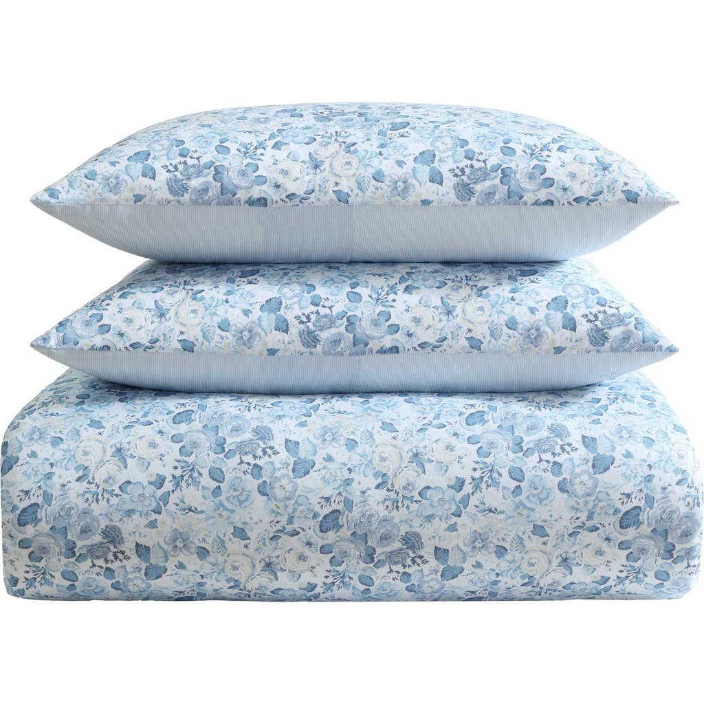 Laura Ashley Quartet 3-piece Comforter & Sham Set In Cashmere Blue