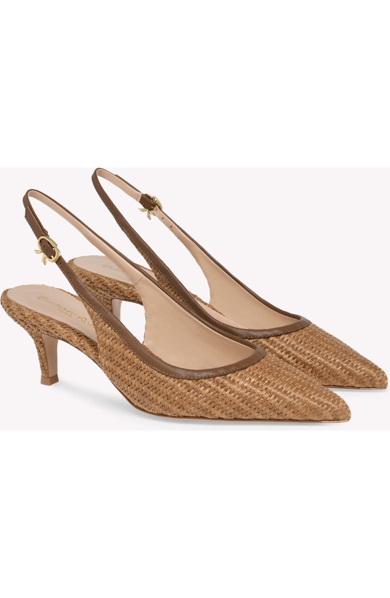 Gianvito Rossi Minorca Slingback, Alternate, color, Brown Raffia And Leather
