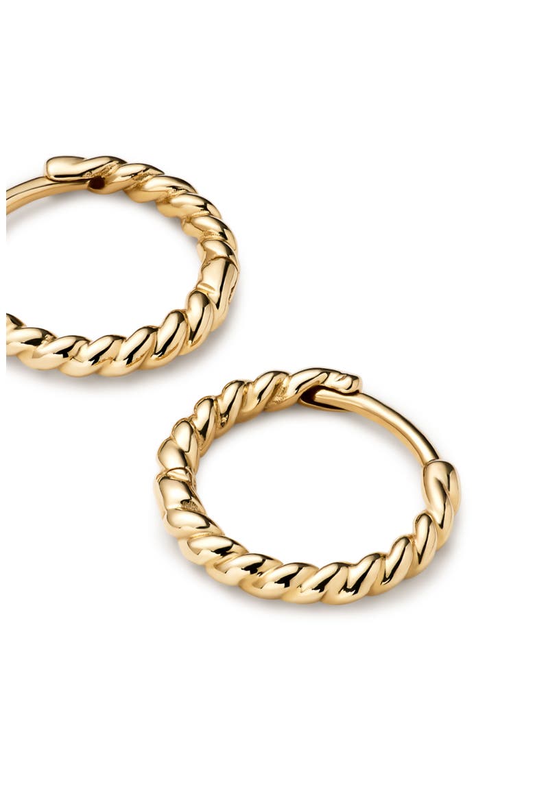 Solid Yellow Gold - Gold Slim Twist Hoops, Alternate, color, Gold