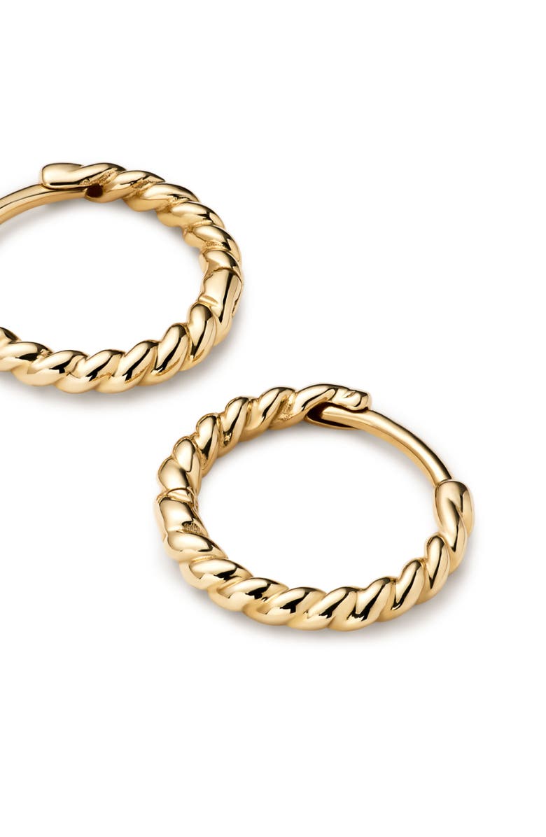 Ana Luisa Solid Yellow Gold - Gold Slim Twist Hoops, Alternate, color, Gold