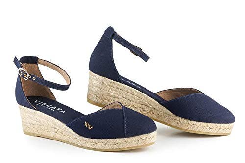 Viscata Formiga Canvas Wedges In Navy