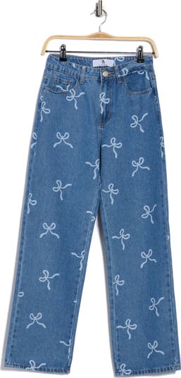 Allover Bow Print Jeans