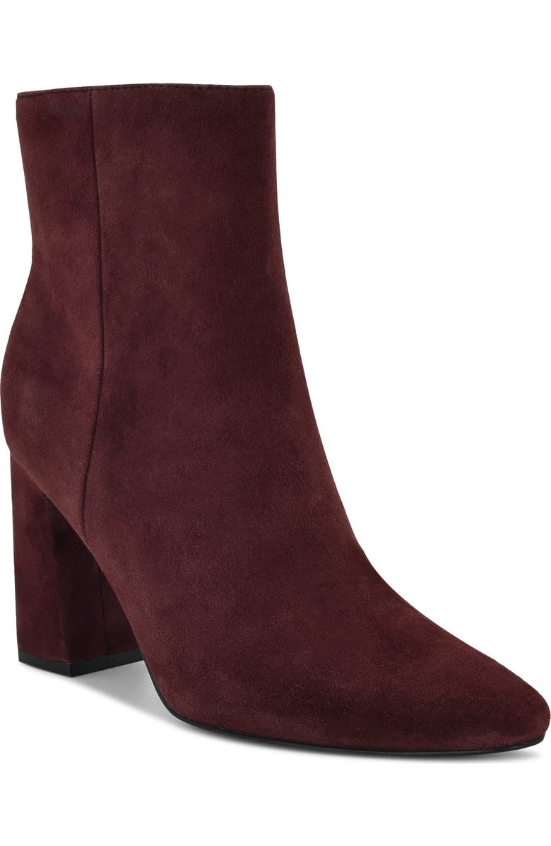Nine West Reraye Bootie, Main, color, Dark Red Suede