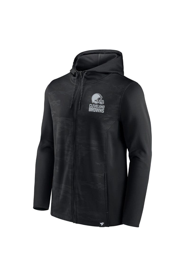 Men's Fanatics Branded Black Cleveland Browns Ball Carrier Full-Zip Hoodie, Alternate, color, Black
