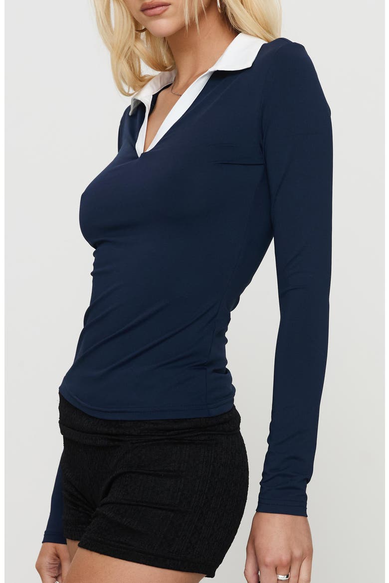 Challenger Collar Top, Alternate, color, NAVY