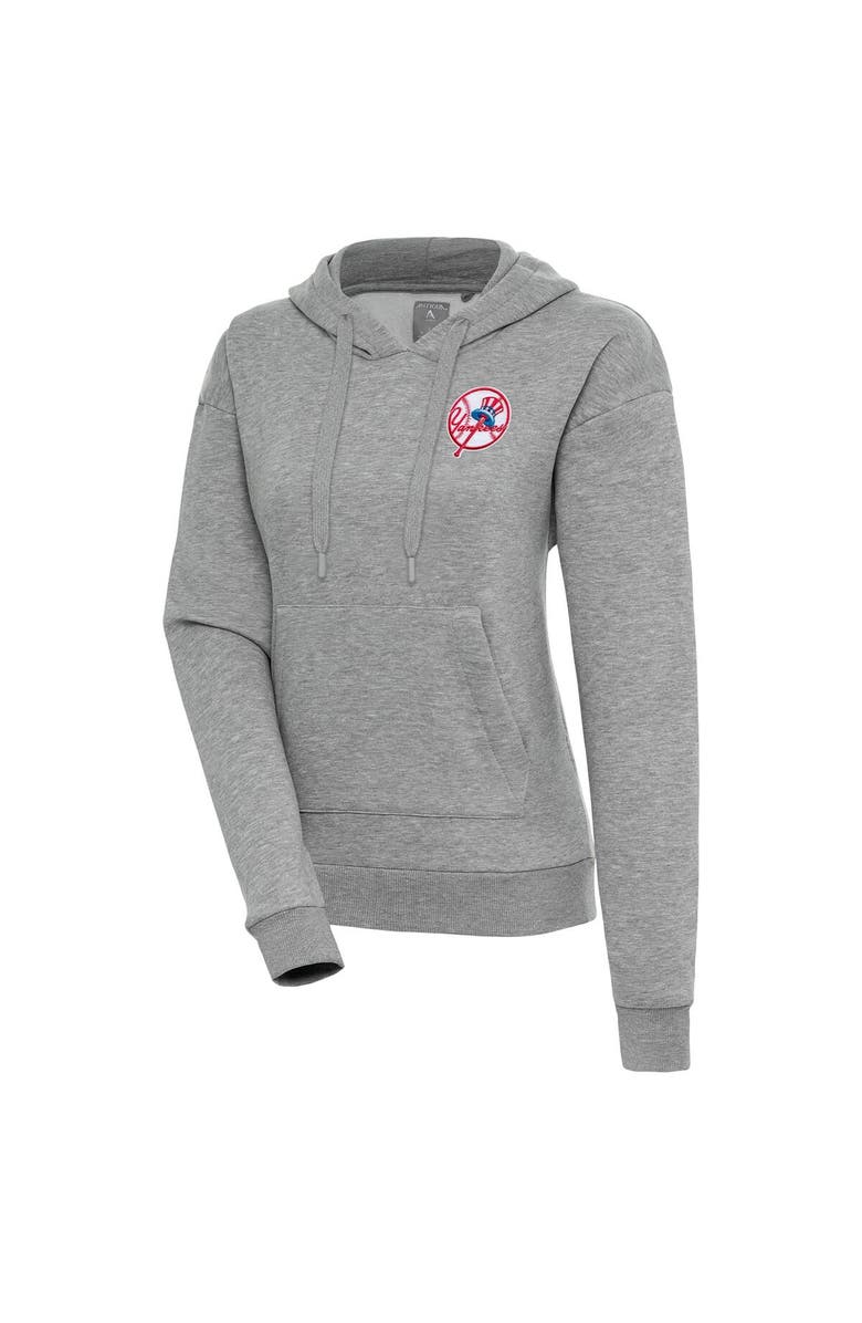 ANTIGUA Women's Antigua Heather Gray New York Yankees Cooperstown Victory Pullover Hoodie, Main, color, Heather Gray