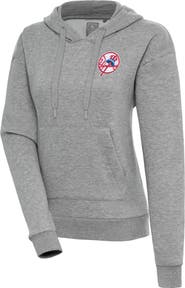 ANTIGUA Women's Antigua Heather Gray New York Yankees Cooperstown Victory Pullover Hoodie
